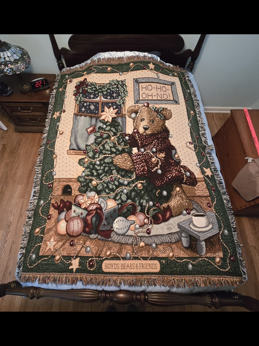 Boyds Bears Holiday Tapestry Throw Blanket - 1997